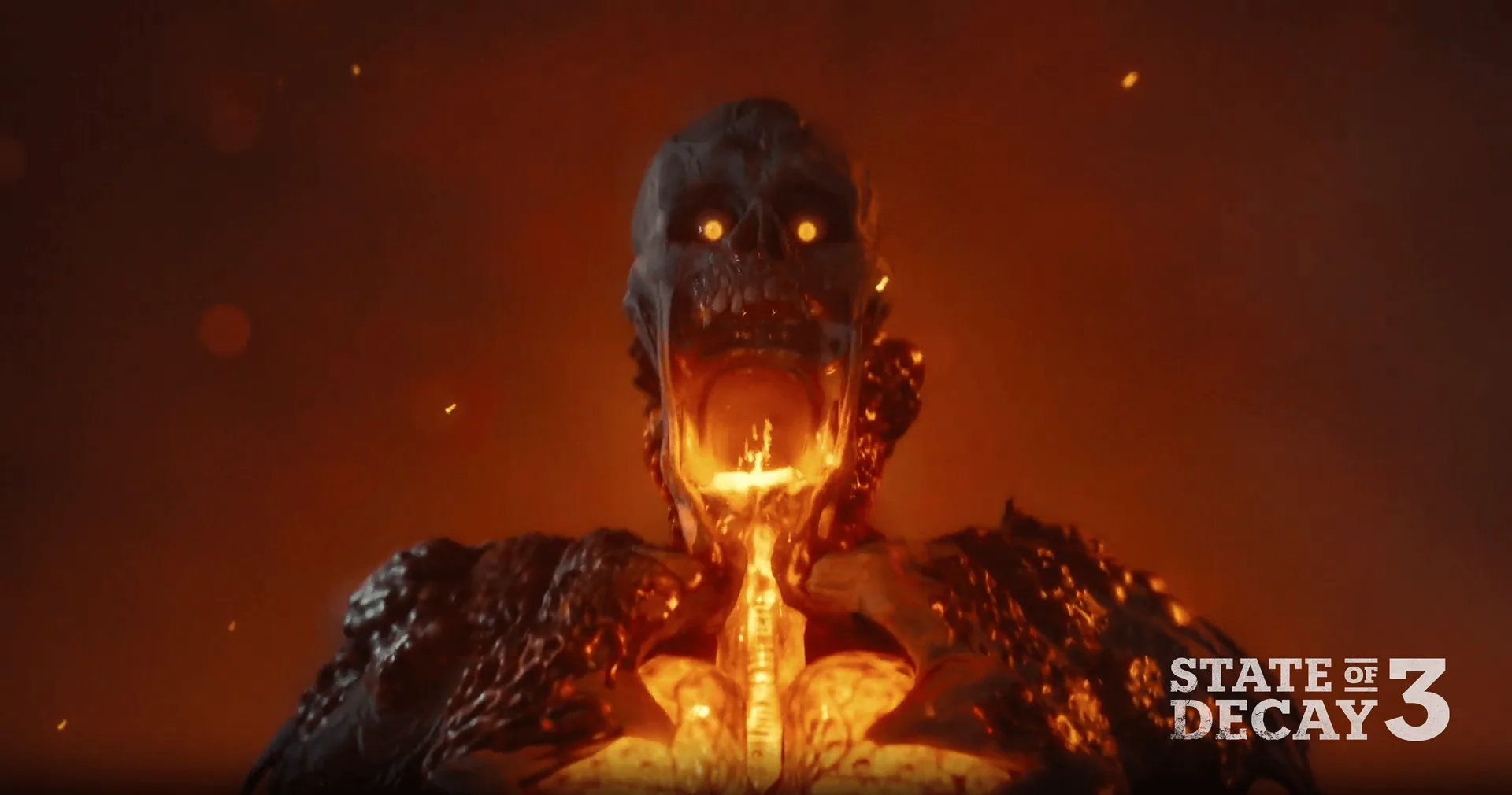 Screamer freak with a gaping jaw and exposed, molten glowing lungs