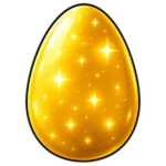 Hatched Divine! badge: a glossy gold egg with sparkles.