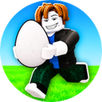 WELCOME! badge art of the player running with a plain white egg on grass.