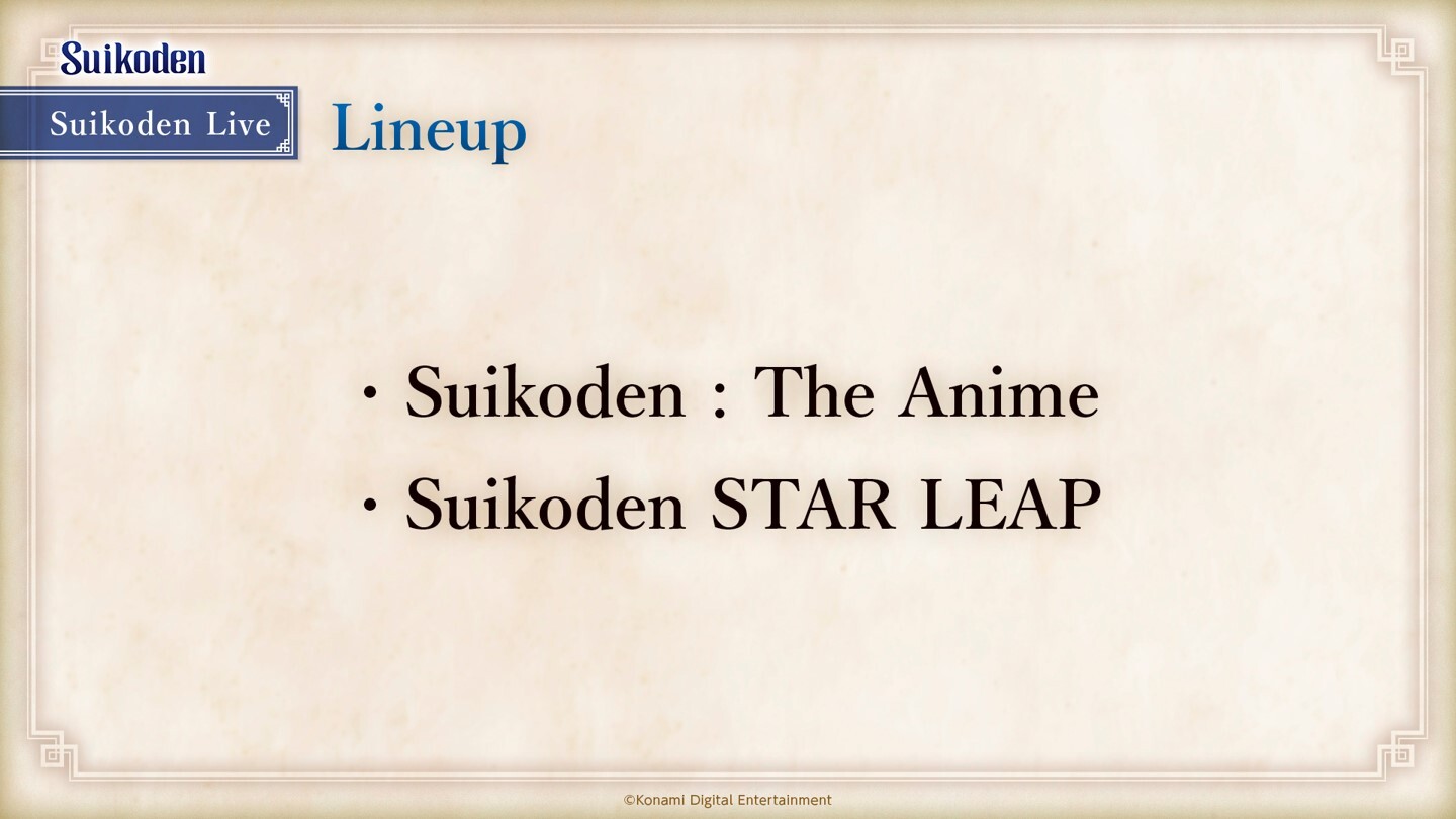 Official Steam news image from “The official program SuikodenLive vol.3 streaming today📣”.