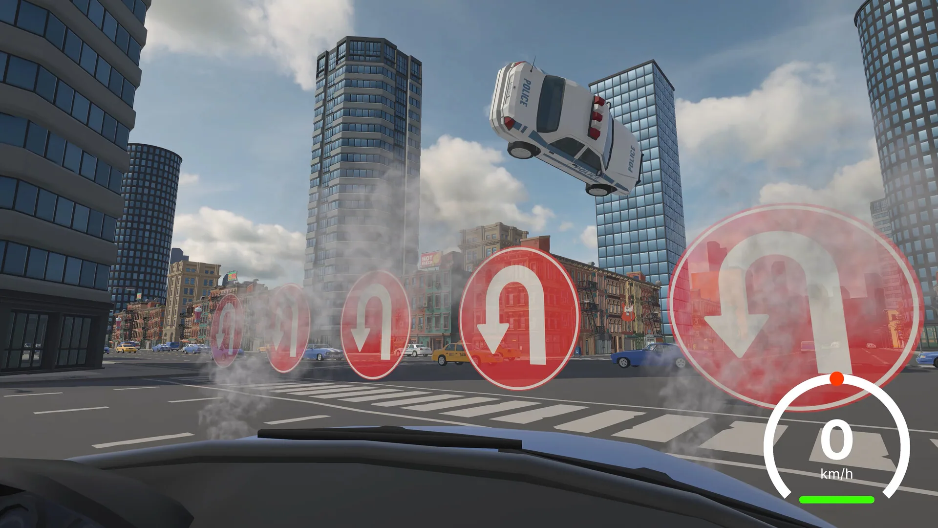 Menu and road framed for a localized demo build.
