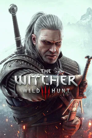 Steam library portrait capsule of Geralt for The Witcher 3: Wild Hunt.