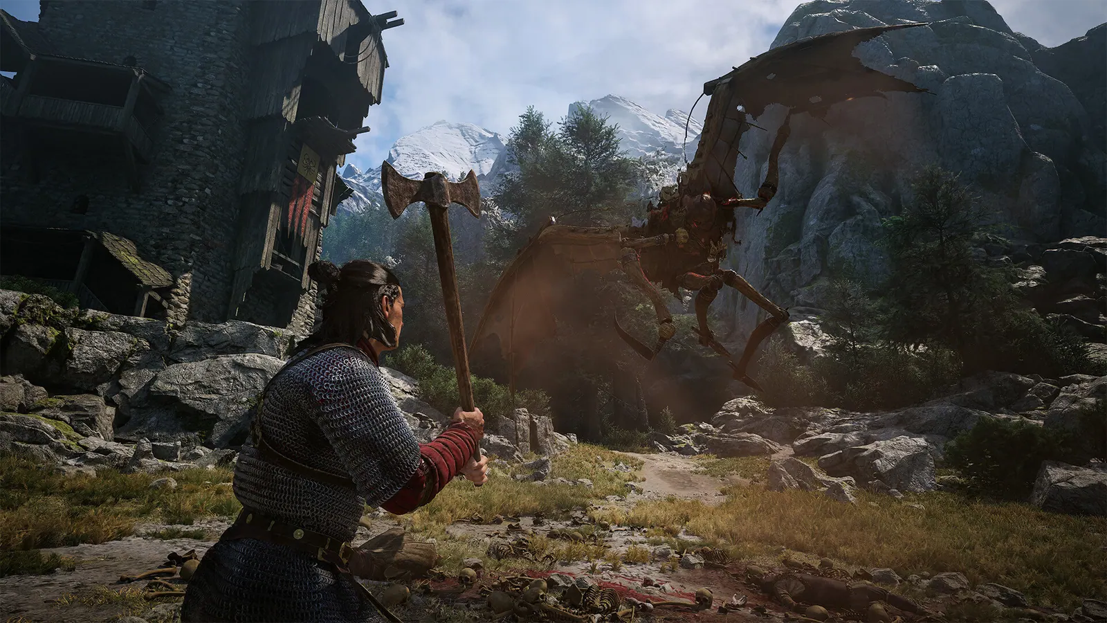 Daylight fight on an alpine slope in Vale Sangora