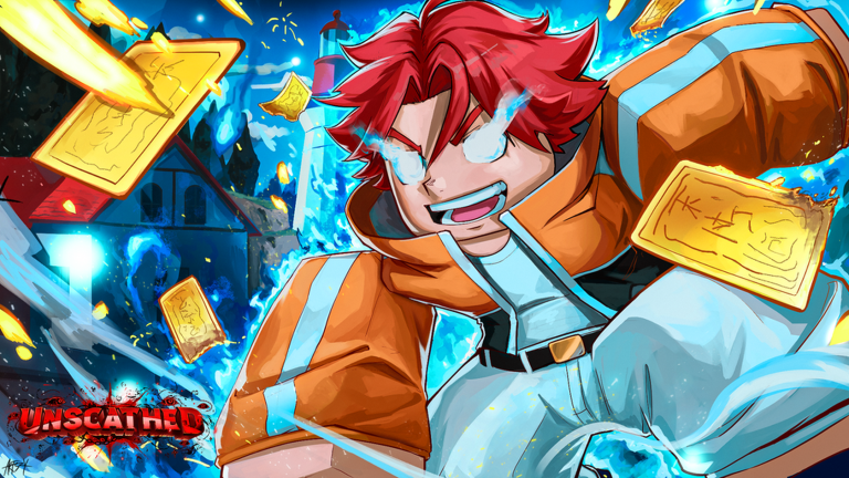 Official Unscathed artwork showing a runner among blue energy effects.
