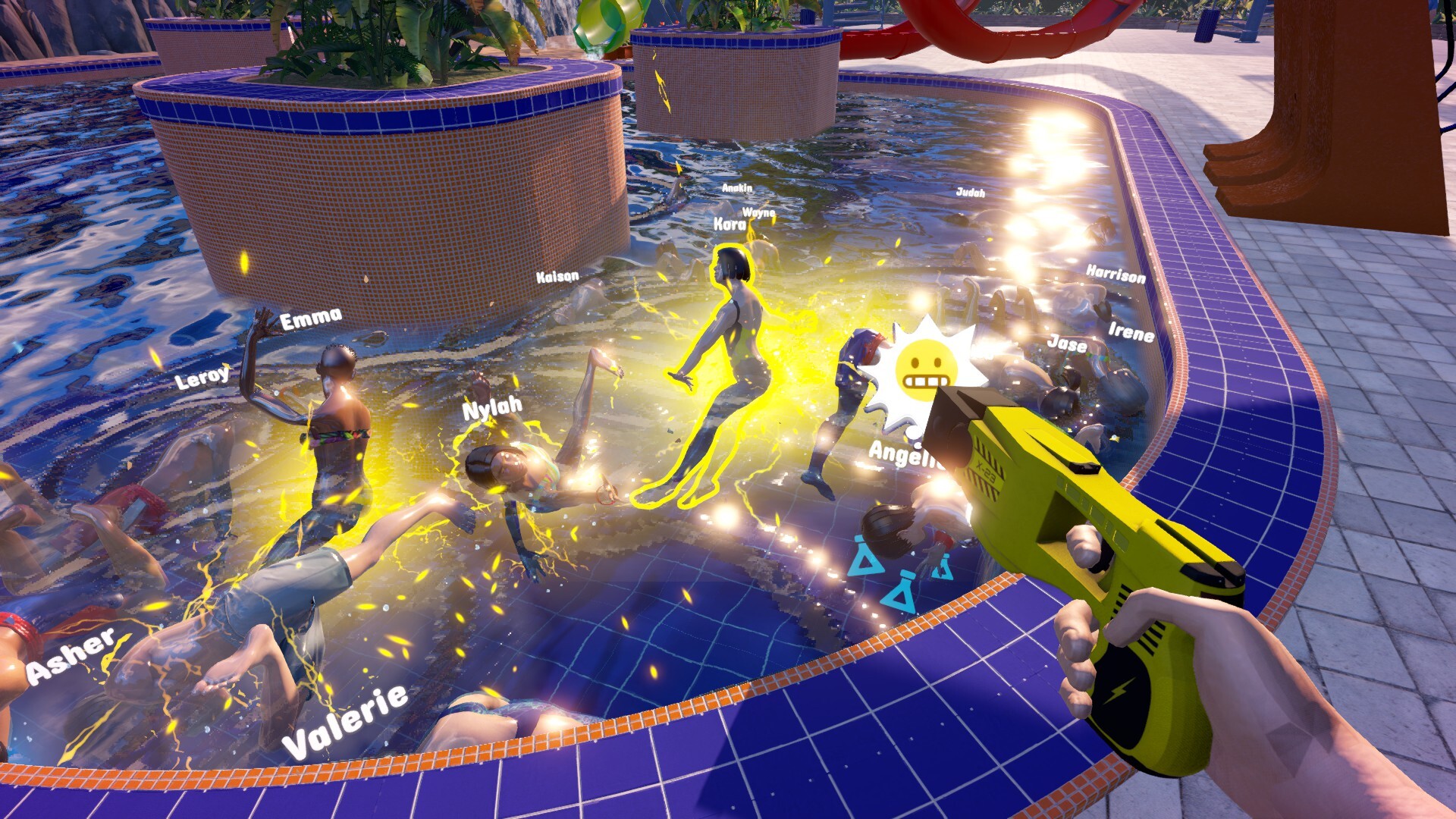 First-party media shows a custom slide route as a continuous park structure rather than an isolated menu object.