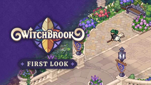 First Look trailer still with the college gate and a broom rider