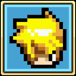 Steam achievement icon for Aspiring Hero: pixel blond hero face on a blue square.