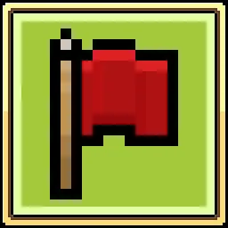Steam achievement icon for Ayles Tourist: a red flag on a green square.